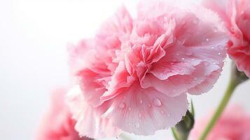 foto van mooi dianthus bloem geïsoleerd Aan wit achtergrond. generatief ai