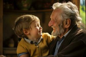 de dichtbij emotioneel binding tussen grootouders en hun kleinkinderen foto