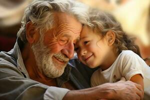 de dichtbij emotioneel binding tussen grootouders en hun kleinkinderen foto