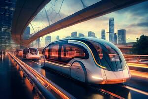 beeld van de essence van futuristische vervoer modi foto