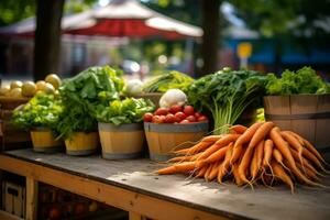 lokaal boeren markt met super vers produceren foto