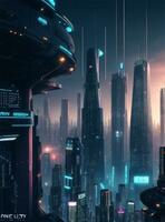 sci fi cyber stad foto