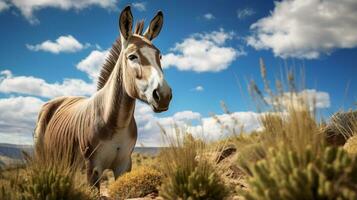 foto van een zonkey onder blauw lucht. generatief ai