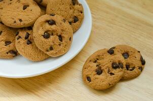 boter koekje met chocola chips voor aan het eten foto