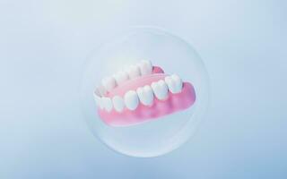 gezond tanden, tanden behandeling, 3d weergave. foto