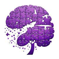 de ziekte van Alzheimer hersenen grafisch Aan wit achtergrond foto