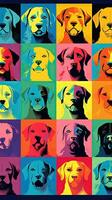 helder en kleurrijk huisdier portretten Aan een groot knal kunst poster foto