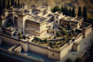 de alhambra in Granada Spanje een miniatuur wereld van schoonheid foto