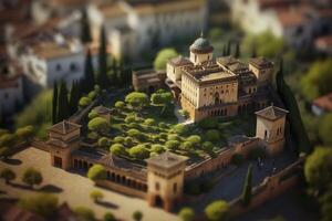 de alhambra in Granada Spanje een miniatuur wereld van schoonheid foto