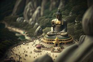miniatuur groot Boeddha standbeeld in hong Kong foto