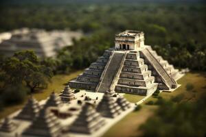 ontdekken de miniatuur wereld van chichen itza Mexico foto