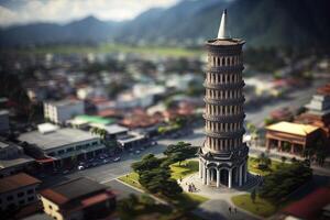 miniatuur leunend toren van nantou Taiwan in hoog definitie foto