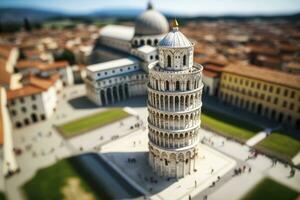 miniatuur leunend toren van Pisa in Italië foto