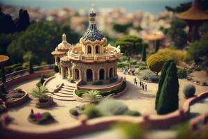 levendig visie van park Guell in Spanje foto
