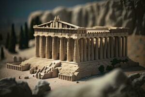 miniatuur Parthenon in Griekenland met hoog detail foto