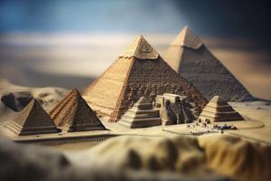 miniatuur piramides van Gizeh in Egypte foto