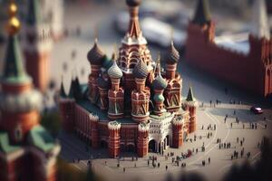 levendig rood plein in Moskou Rusland een miniatuur wereld foto