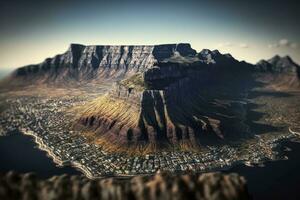 boeiend visie van tafel berg in kaap stad- zuiden Afrika foto