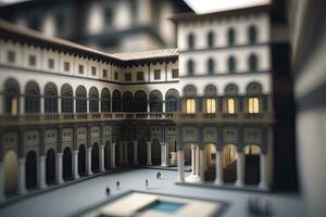 miniatuur visie van uffizi galerij in Florence Italië foto
