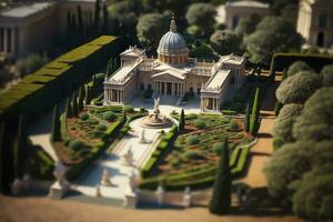 antenne visie van Vaticaan stad tuinen in focus verleggen effect foto