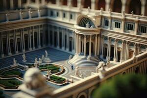 miniatuur visie van Vaticaan musea in Rome Italië foto