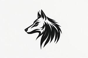 minimalistische wolf grafisch in zwart en wit foto