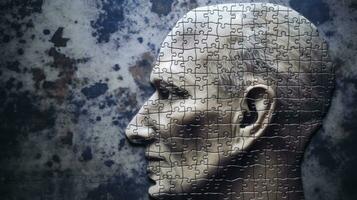 puzzel voor Dementie en alzheimer patiënten een zichtbaar vertegenwoordiging van mentaal degeneratie foto