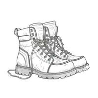 single doorlopend lijn tekening van veiligheid wandelen laarzen foto