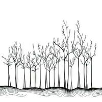doorlopend lijn tekening van boom groei stappen planten groeit geïsoleerd Aan wit achtergrond foto