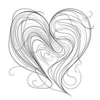 minimalistische een lijn tekening van hart vorm foto