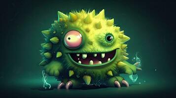 aanbiddelijk virus monster illustratie voor medisch en Gezondheid verwant ontwerpen foto
