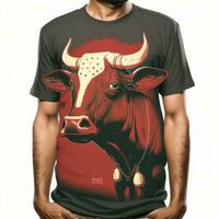 gangster koe t-shirt ontwerp perfect voor streetwear generatief ai foto