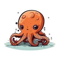 minimalistische schattig Octopus digitaal tekening Aan wit achtergrond foto