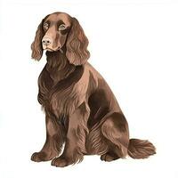 minimalistische waterverf schilderij van een single boykin spaniel in zacht pastel kleuren Aan wit achtergrond foto