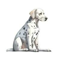 minimalistische waterverf schilderij van een dalmatiër Aan zacht pastel achtergrond foto