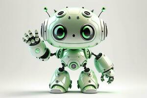 glimlachen licht groen robot Holding omhoog hart foto