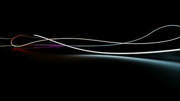 gloeiend neon lijnen in een donker kamer perfect behang voor een futuristische uitstraling foto