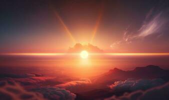 etherisch zonsopkomst achtergrond met zacht kleuren en dromerig atmosfeer foto