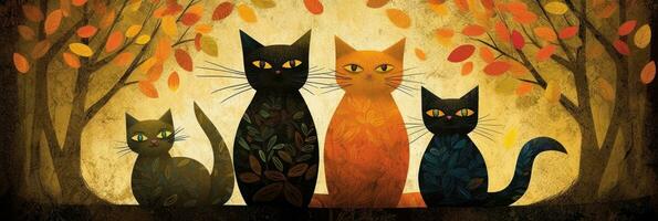gelukkig grillig kat familie portret foto