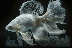 fantasie wit vis zwemmen in een technologisch wereld foto