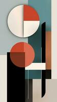 minimalistische abstract samenstelling met schoon lijnen en beperkt kleur palet ai gegenereerd foto