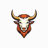 creatief stier logo ontwerp Aan wit achtergrond ai gegenereerd foto