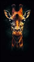 giraffe collage Aan donker achtergrond generatief ai foto