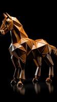 origami paard Aan donker achtergrond generatief ai foto