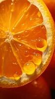 extreem macro detailopname van een Kumquat plak ai gegenereerd foto