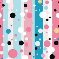 naadloos barbiecore strepen en polka dots textiel patroon ai gegenereerd foto