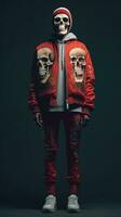 super dope gelegd terug moordenaar skelet streetwear ai gegenereerd foto