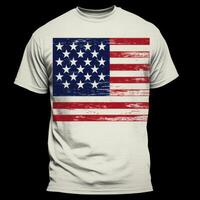 Amerikaans t-shirt ontwerp voor gewoontjes slijtage generatief ai foto