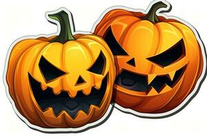 spookachtig halloween stickers Aan wit achtergrond ai gegenereerd foto