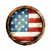 wijnoogst Amerikaans vlag clip art Aan wit achtergrond ai gegenereerd foto